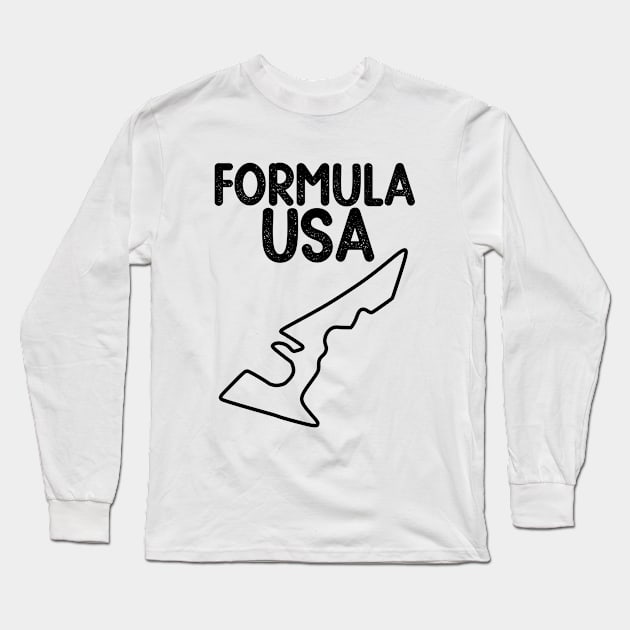 Formula USA Racing Circuit Car Map Grand Prix Race Long Sleeve T-Shirt by soufyane